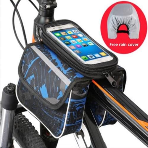 Rainproof Handlebar Bicycle Bike Saddle Bag Frame Front Top Tube Bag Cell Phone Holder Mount Large Capacity Bike Accessories
