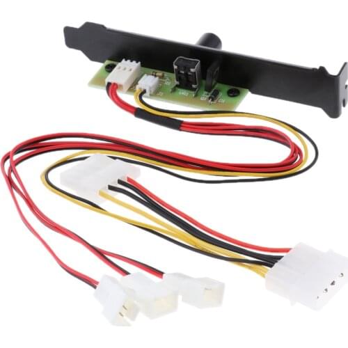 1 to 3 Computer Case PCI Slot Fan Speed Controller Cooler Hub 4Pin Power Connection Mini 3Pin Interface 12V 20W