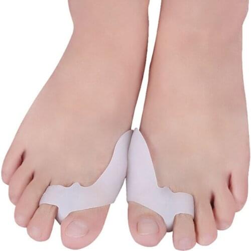 1Pair Toe Separator Silicone Fingers 1 Hole Toe Separator Thumb Valgus Protector Hallux Valgus Insoles Shoes Inserts
