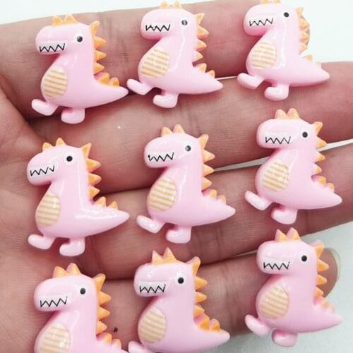 10/30Pcs/Pack Resin Kawaii Pink Color Meng pet Dinosaurs Flatback Cabochon Stone Scrapbook DIY Decor Home Figurine Crafts