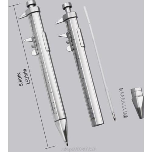 2 Pcs Gel Ink Pen Vernier Caliper 10cm Metric Gauge Precision Dial Shock-proof Measuring Tool Multifunctional J28 21 Dropship