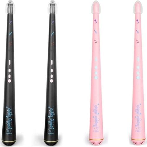4 Pcs Electric Air Drum Rock Beat Rhythm Stick Rhythm Drum Air Drumsticks Musical Instruments, 2 Pcs Black & 2 Pcs Pink