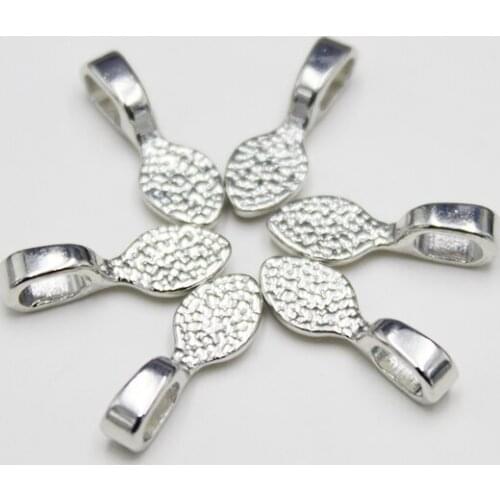 50pcs/set Rhodium Zinc Alloy Plated 6*16mm Water Drop with Holes for DIY Glass Glue on Ear Studs