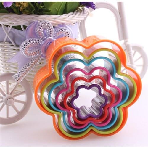 6pcs/Set Plum blossom shape Cookie Cutter Cake Mold Biscuit Fondant DIY Cake Kitchen Cooking Tools 6 size together