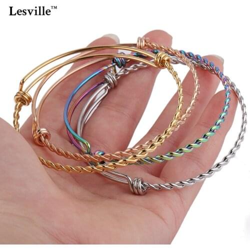 Stainless steel twist bracelet plasma adjustable coil twist bracelet DIY accessories bracelet for women women bangles