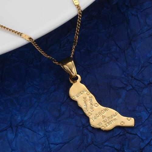 Gold Color Haute Corse Map Pendant Necklace Corsica La Corse France Map Chain Jewelry