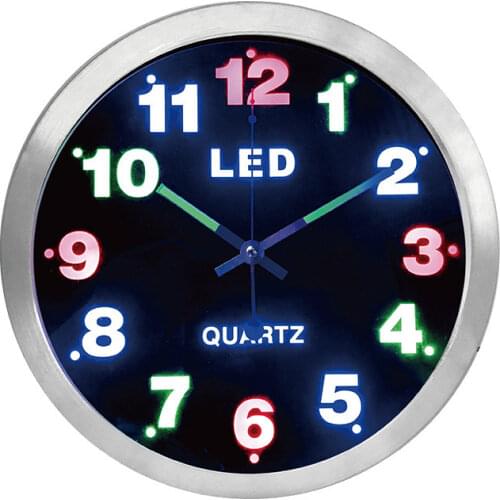 Digital Wall Clock Metal LED Clock Mechanism Creative Living Room Bedroom Silent Clocks Wall Home Decor Zegar Scienny Gift FZ482