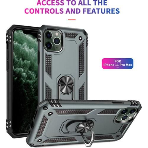 Armor Stand Holder Car Ring magnetic Phone Case For iPhone 11 12 Pro Max 6 7 8 Plus Case on iPhone X Xs XR Shockproof Back Cover