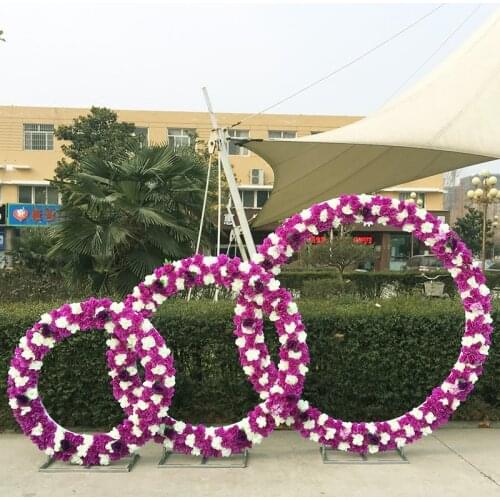 Decor Wedding Props Wrought Iron Ring Shelf Flower Door Wedding Background Decoration Arch stage design party arrangement