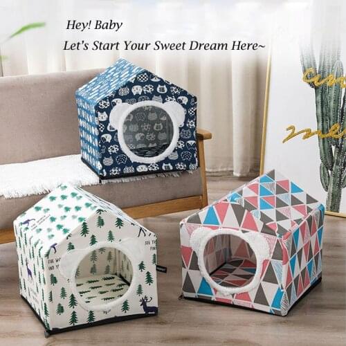 Pet Cat Bed House Tent Four Seasons General Cat Semi-enclosed Hut Kennel Villa Summer Cool Bed for Cat Dog Washable Pet Supplies