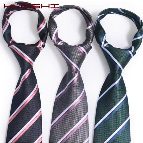 HUISHI Stripe Neck Tie Mens Stripe 8cm Jacquard Pink Blue Necktie Accessories Daily Wear Cravat Wedding Party Gift For Man