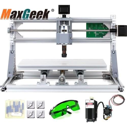 Maxgeek 1W/2.5w/5.5w/7W/10W Mini CNC Engraving Machine Laser Engraver 300*180*45mm CNC3018 GRBL Unfinished 3018ER