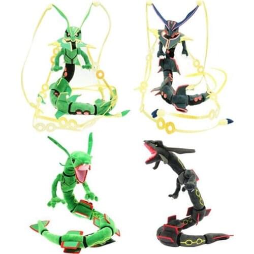 80CM Mega Rayquaza Black Rayquaza Animal Plush Doll With Skeleton Soft Stuffed Hot Toy Christmas Gift For Kids Girls Children