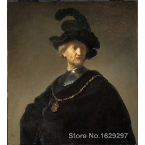 Figure Art Paintings by Rembrandt van Rijn Old Man with a Gold Chain High Quality Hand painted Canvas reproduction