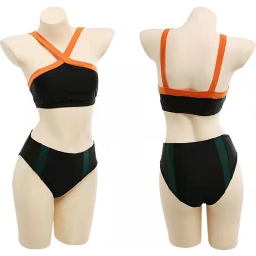 Mangoyoyo Bakugo Katsuki Costume Battle Suit Dereviated Spliced Bikini Split Swimsuit Swimming Swimwear Bathing Suit Outfit