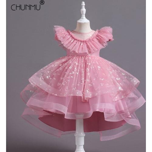 Baby Girls Dress Birthday Wedding Clothing Lace Backless Big Bow Formal First Communion Party Girls Princess Dress Kids Vestidos