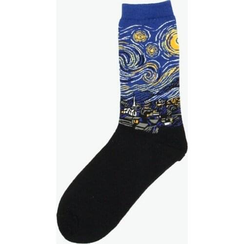 Hot Sale Classic Autumn Winter Retro Women Personality Art Van Gogh Mural World Famous Painting Female Socks Oil Happy Socks