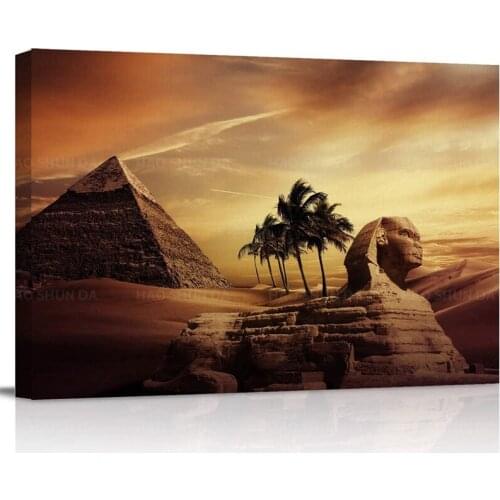 Canvas Print Wall Art Ancient Egypt Secrets Pyramid Sphinx poster Wall Decor Modern Artwork Paintings Pictures for Living Room