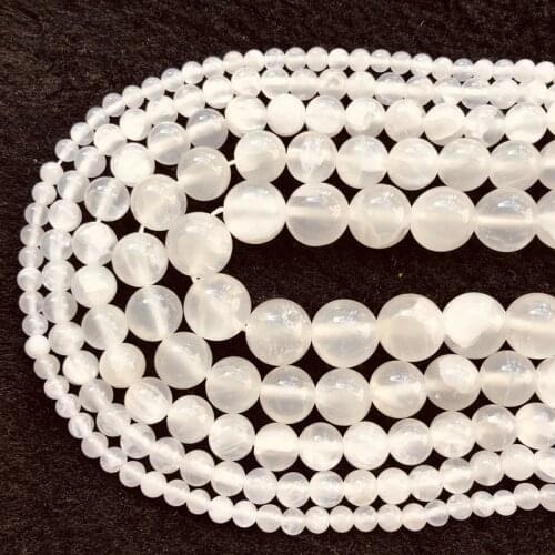 Genuine Selenite Beads,White Calcite stone Beads,4mm 6mm 8mm 10mm 12mm Round Loose Beads 15.5" full strand