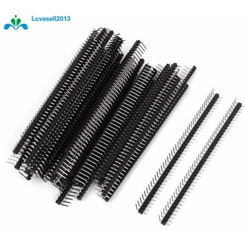 5 Pcs 40Pin 2.54mm Single Row Right Angle Pin Header Strip NEW