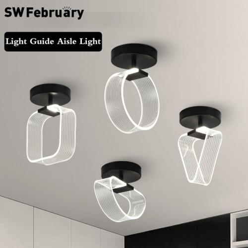 SWFebruary Led Ceiling Lamp For Corridor Aisle Cloakroom Black Gold Modern Chandelier In The Hallway Balcony Home Decor Light