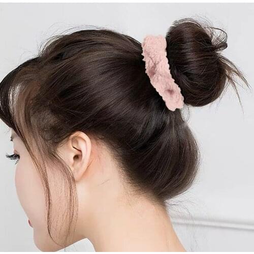 Womens fashion Hair accessories scrunchies Lambs wool hairband headband Teddy hair bands