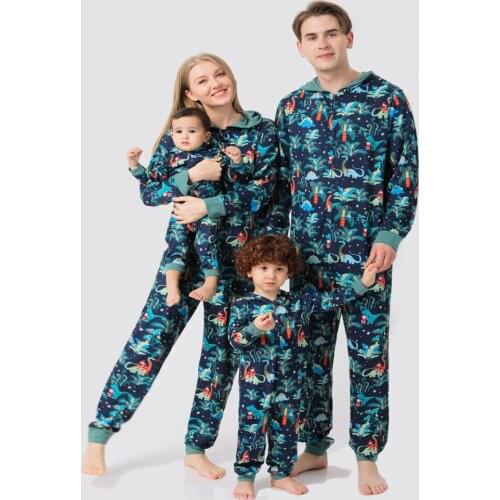 Christmas Family Matching Pajamas Dinosaur Father Mother Children & Babys Sleepwear Mommy and Me Xmas Clothes