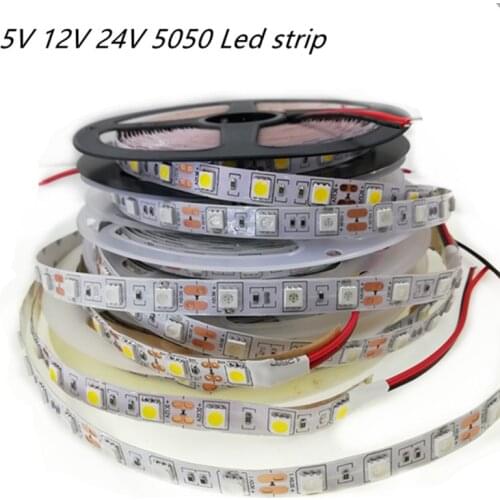 5V 12V 24V RGB LED Strip Light Waterproof 5050 5M Flexible RGB Led Strip Light 5 12 24 V Tape Led Strip lamp Tv Backlight Ribbon