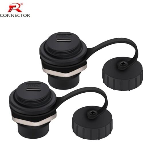 Waterproof D Type Chassis Connector,Type C Female to Female USB-C Converter Adapter Type-C Panel Mount DIY Jack 10PCS