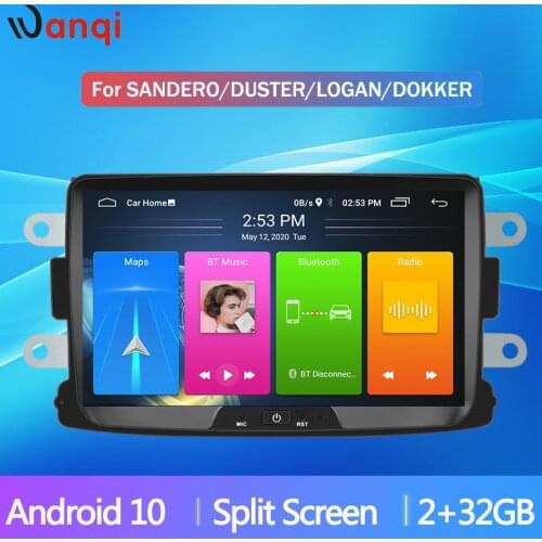 Wanqi 8"Car Multimedia Player Android For Dacia/Sandero/Duster/Renault/Captur/ Logan Split Screen Car Nabigation Universal