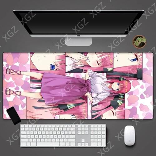 XGZ Cute Girl Pink Anime Mouse Pad XXL Kawaii DIY Custom Keyboard Pad Game Mat Gaming Mousepad Large 900x400mm Mat 70x30cm