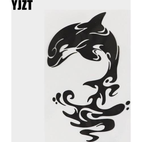 YJZT 9.4CM×14.8CM Personality Marine Animal Decal Dolphin Vinyl Car Sticker Bumper 18A-0319