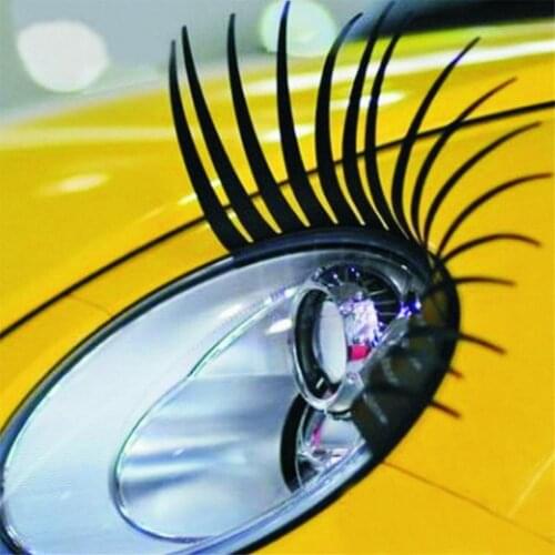 1 Pair 3D Headlight Black Eyelash Sticker Individuality Conversion Stiker