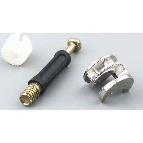 100pcs Cabinet Door Hinges Furniture Connecting Fitting Bolt Screw 6mm Male Thread 35mm Length