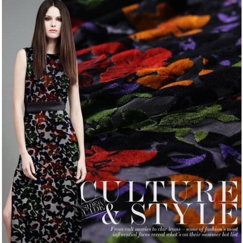 2019 fall kpop burnt-out silk velvet fabric for dress african bazin riche getzner tissu telas por metro tissus stoffen tela DIY