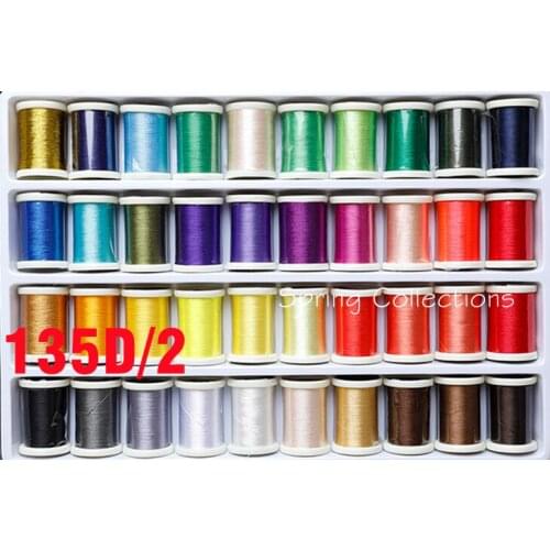 40pcs Mixed Color 135D/2 Polyester Embroidery Thread For Household Embroidery Machine Sewing Home 280M/roll Bright Color