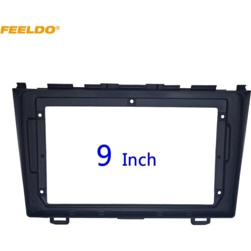 FEELDO Car 2Din Stereo Audio Fascia Frame Trim Kit for Honda CRV 07-11 9" Big Screen CD/DVD Player Face Dash Mount #HQ4951