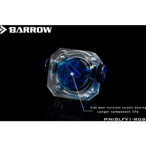 Barrow SLFV1-RGB Acrylic Water Flow Meter LRC2.0(5v 3pin) Lighting System Multiple Blade Colors