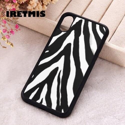 Iretmis 5 5S SE 2020 Phone Cover Case for iPhone 6 6S 7 8 Plus X Xs XR 11 12 Mini Pro Max Rubber Silicone Zebra Stripe