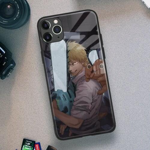 Denji Chainsaw Man Ganga Anime Soft TPU Glass Phone Case for IPhone SE 6s 7 8 Plus X Xr Xs 11 12 Mini Pro Max Samsung
