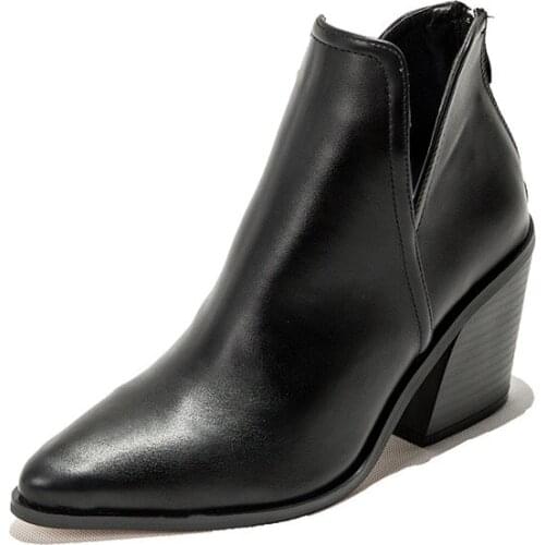 Black Womens Luxury Ankle Boots Women Chelsea Chunky High Heel Boots Female Platform Shoes Ladies Brand Leopard Short Boots New