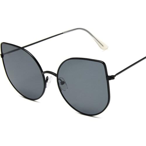 DJXFZLO 2020 New big Cat Eye Sunglasses Women Men Luxury Brand Designer Fashion Sunglasses Ladies Metal flat lens Eyeglasses