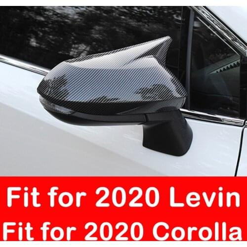 For Levin Corolla 2020 Car Rearview Mirror Cover Side Wing Protect Frame Covers Carbon Fiber Style Trim Shell