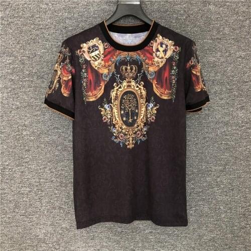 Europe summer Men/womens high quality cotton T-shirts Chic print women loose casual Tee B431