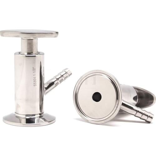 1.5" Tri Clamp Flange OD 50.5mm x Fit 10mm Hose SUS 304 316 Stainless Steel Sanitary Sampling Valve For Homebrew Beer