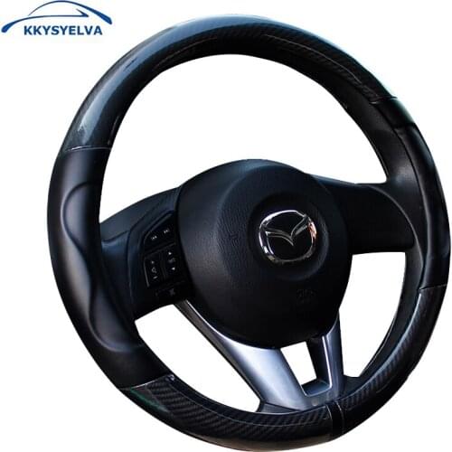 PU Leather Car Steering Wheel Cover for CX-3 CX-4 CX-5 CX-7 CX-9 Mazda 3 Axela 6 Gh Gj Demio Anti-Slip Funda Volante