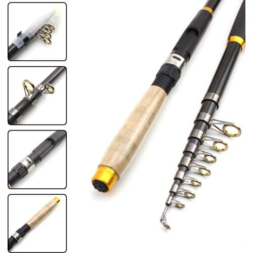Multifunction Telescopic Fishing Rod 1.8M-3.6M Portable carbon Spinning Fishing Rod Carp Feeder Rod Travel Trout Rod M Power