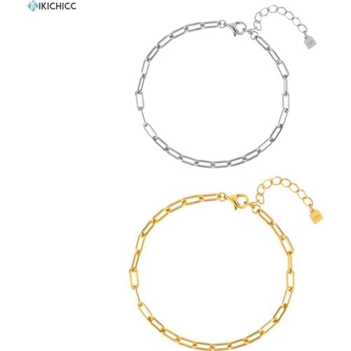 Kikichicc 100% 925 Sterling Silver Gold Horoscope Chain Bracelet Square Shape Bracelet New 2020 Fashion Bangle Fine Jewelry