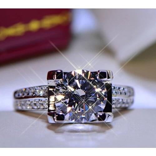 Inbeaut Luxury Pass Diamond Test 1 ct D Color Moissanite Cow Head Wedding Ring Real Excellent Cut Top Quality Moissanite Rings