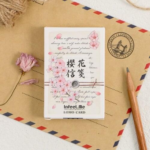 28 Sheets/Set Cherry letter paper Mini Lomo Postcard /Greeting Card/Birthday Letter Envelope Gift Card Message Card